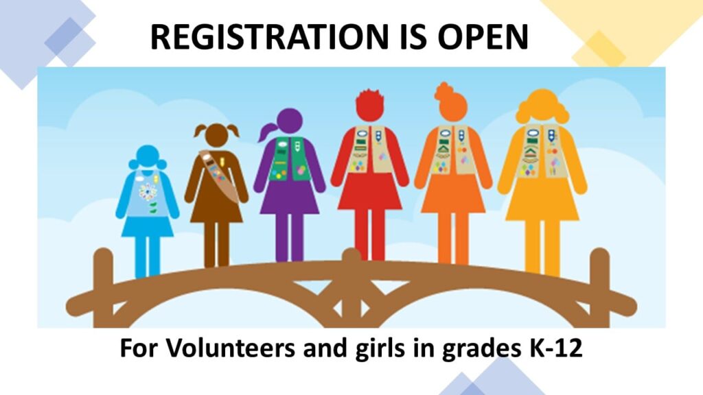 Registration is Open for volunteers and girls in grades k-12